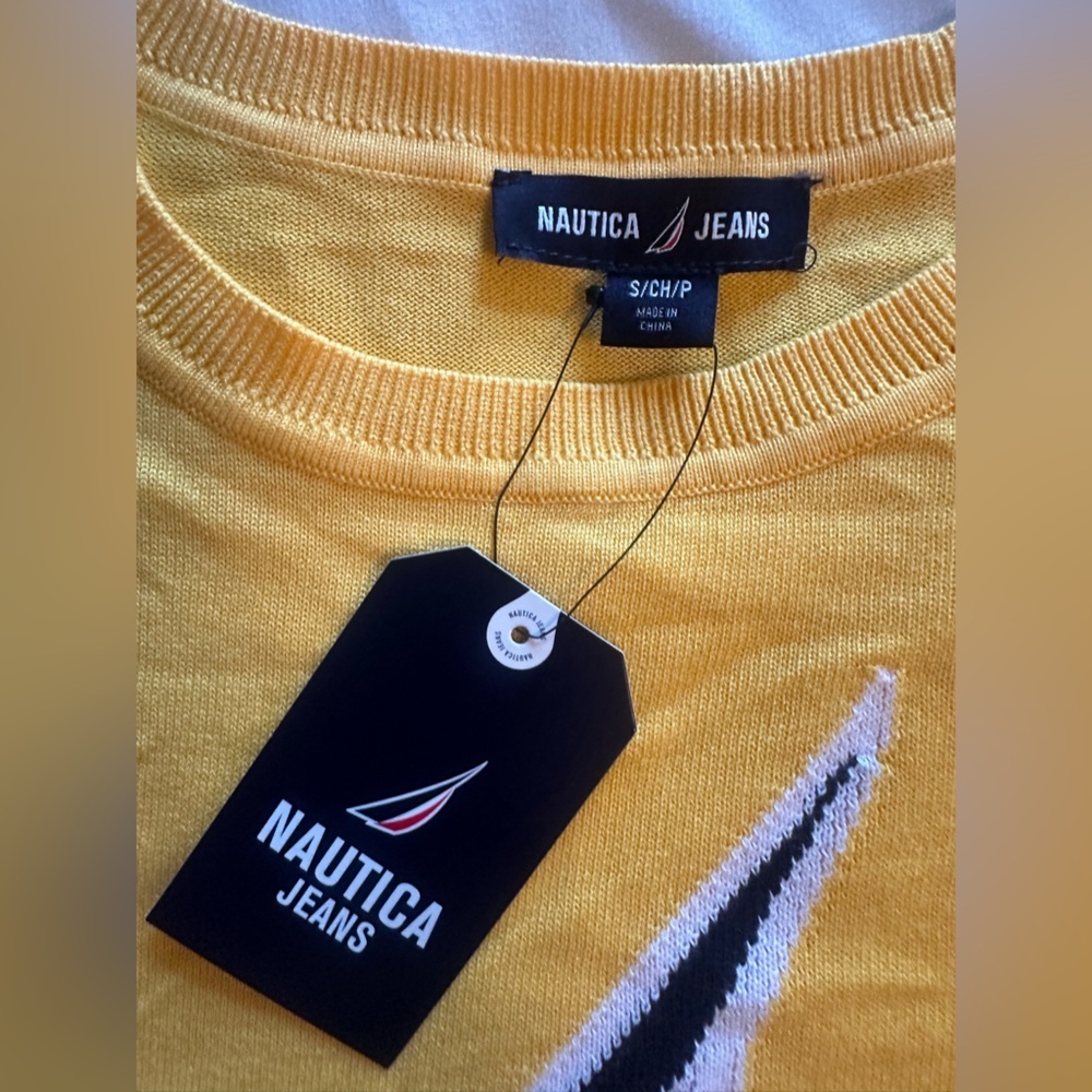 Nautica Women's Yellow Sweatshirt with Logo - Picture 4 of 6